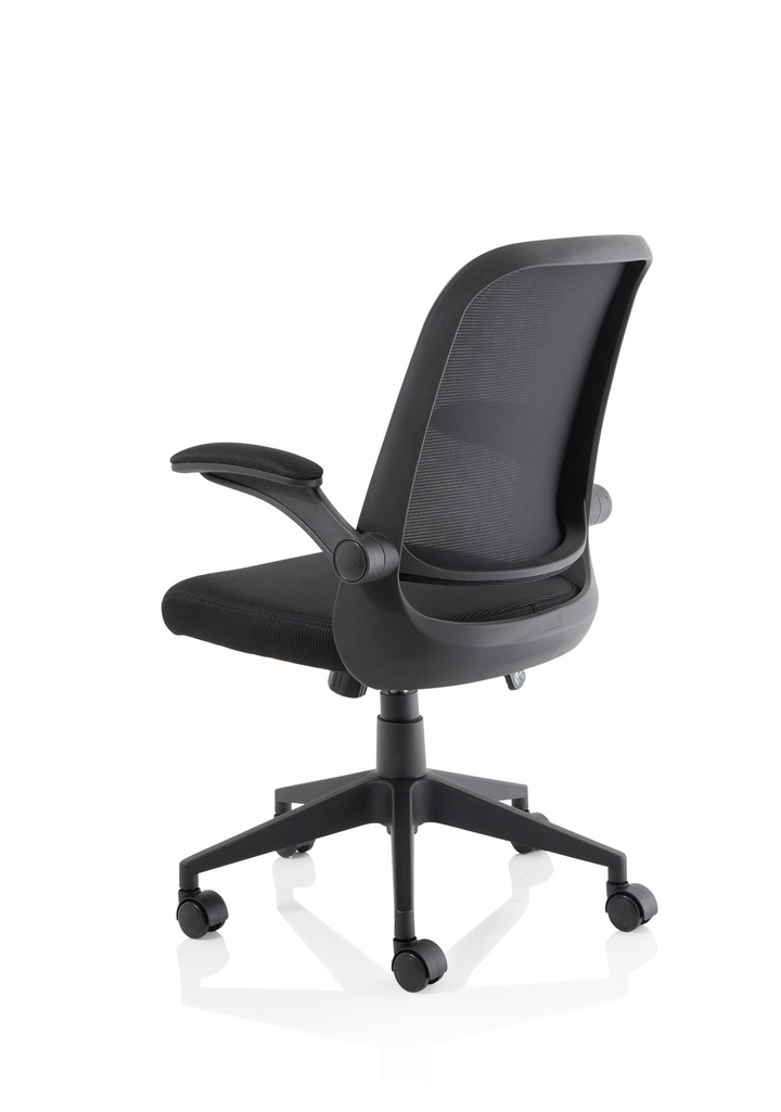 Crew Task Operator Mesh Chair With Folding Arms