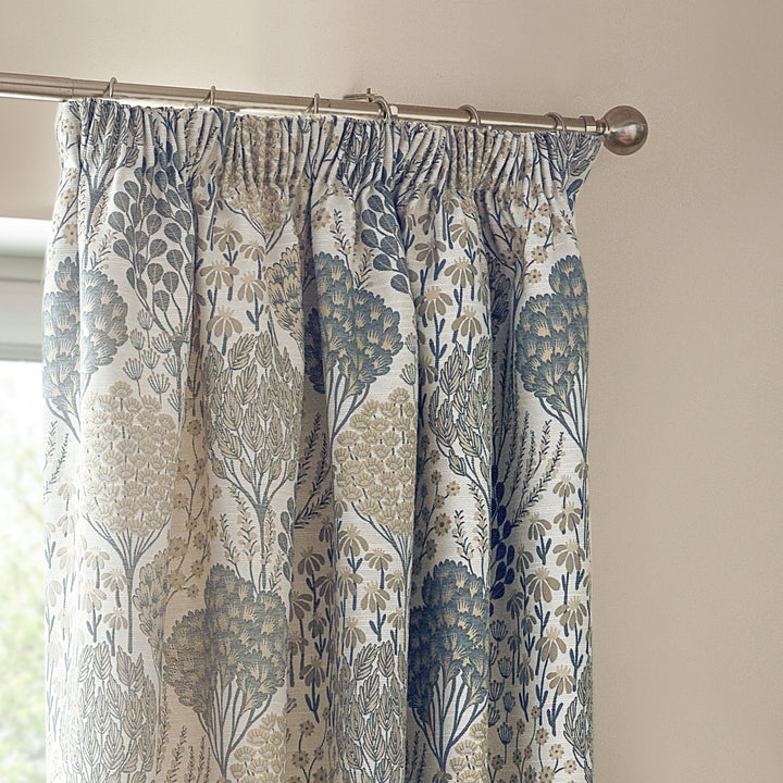 OPHELIA 167X137 PENCIL PLEAT CURTAINS WEDGEWOOD