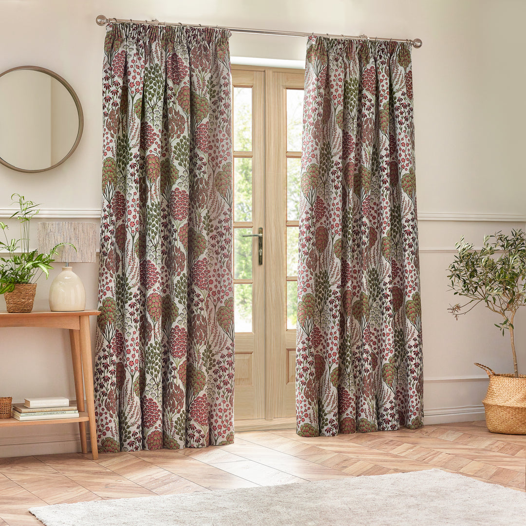Ophelia 228x182 Pencil Pleat Curtains Rednut - image 6
