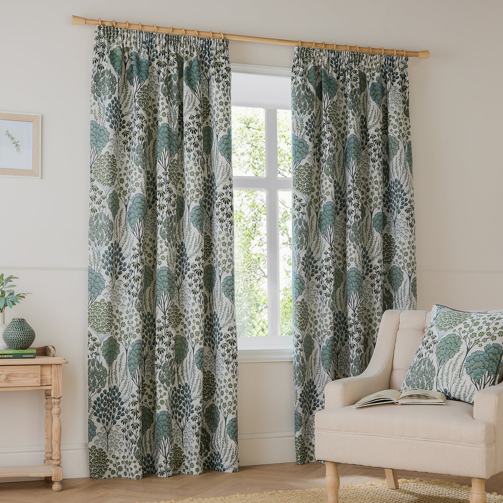 Ophelia 229x229 Pencil Pleat Curtains Thyme/Mineral - image 2