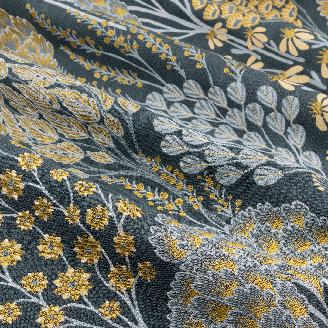 Ophelia 168x137 Eyelet Curtains Blue/Saffron - image 6