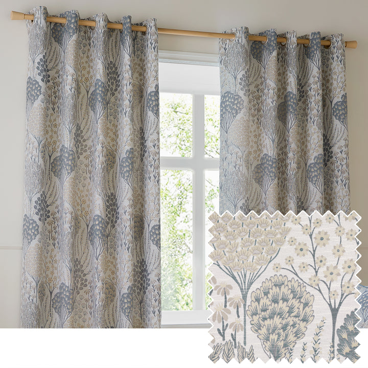 Ophelia 168x183 Eyelet Curtains Wedgewood
