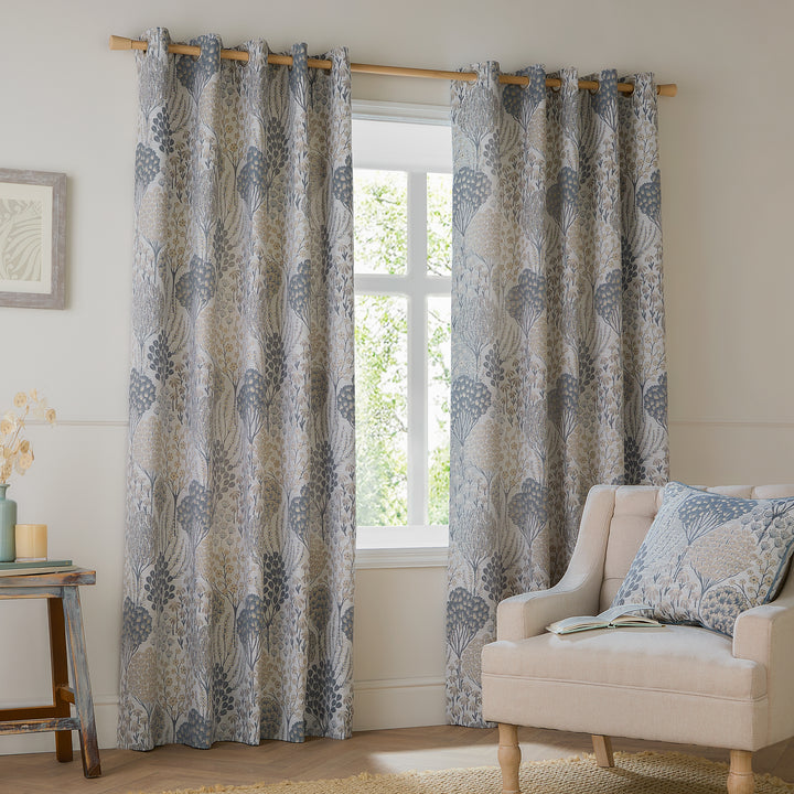 OPHELIA 168X183 EYELET CURTAINS WEDGEWOOD