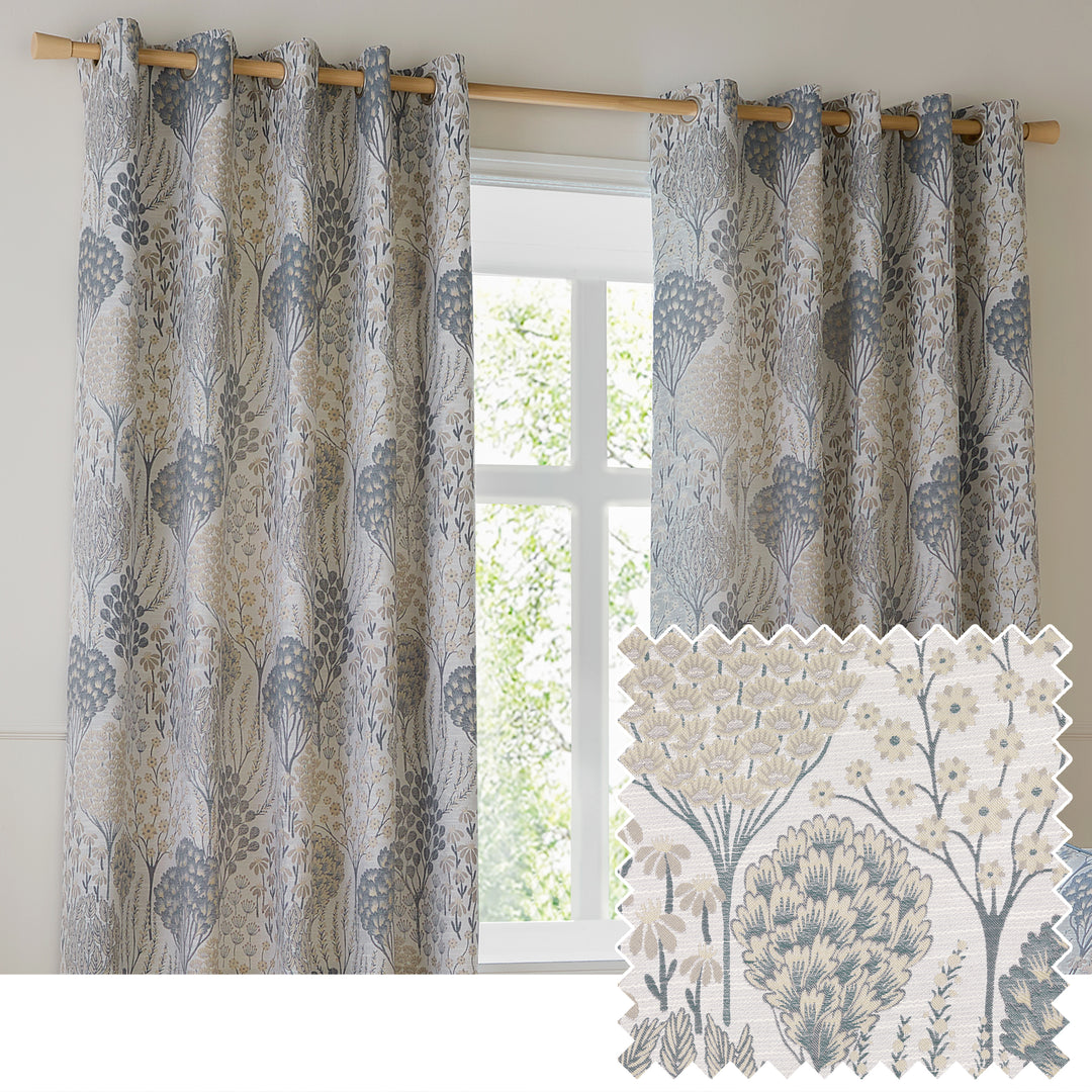 Ophelia 117x137 Eyelet Curtains Wedgewood