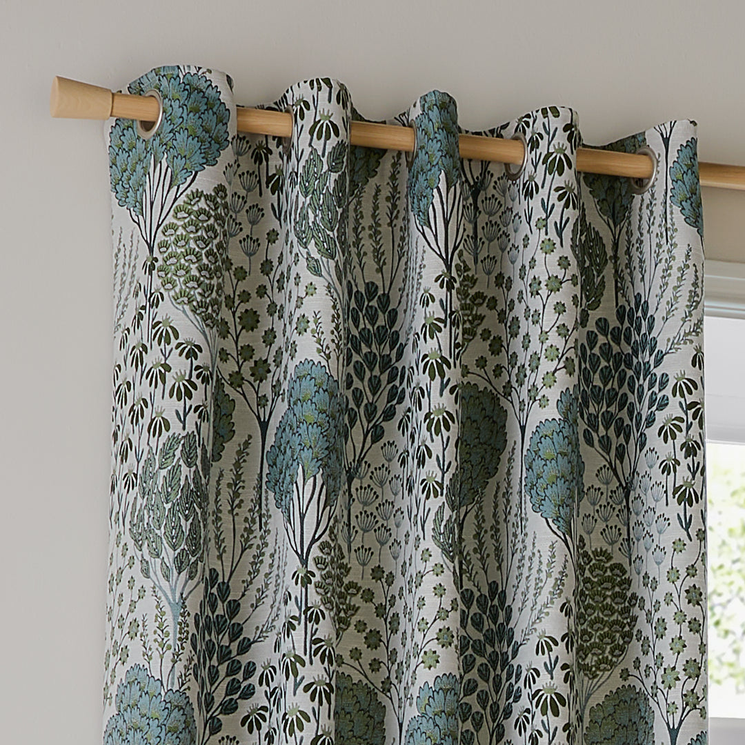 OPHELIA 117X183 EYELET CURTAINS THYME/MINERAL