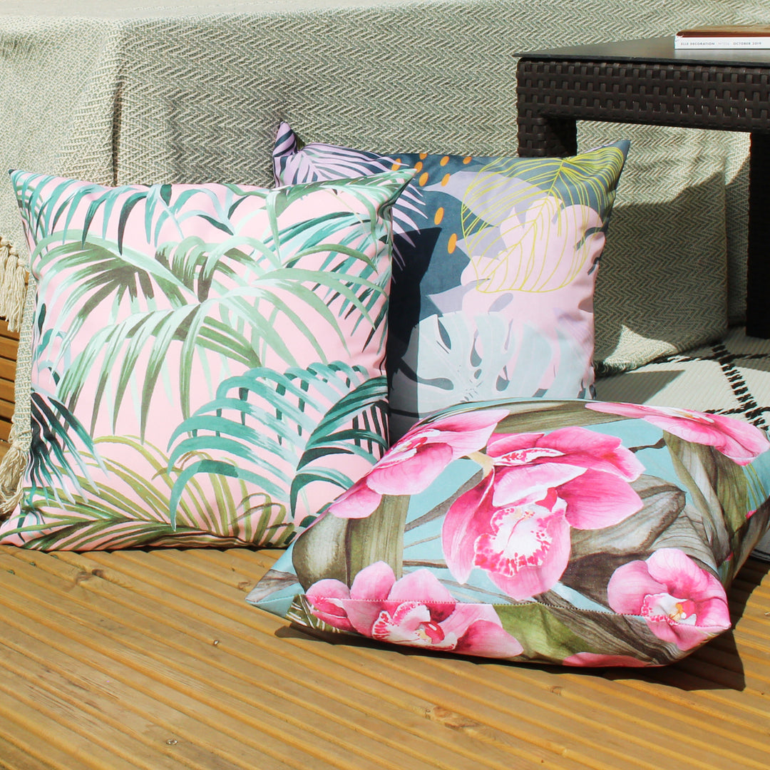 Orchids 43x43 Outdoor Cushion Cover Duck Egg - image 4