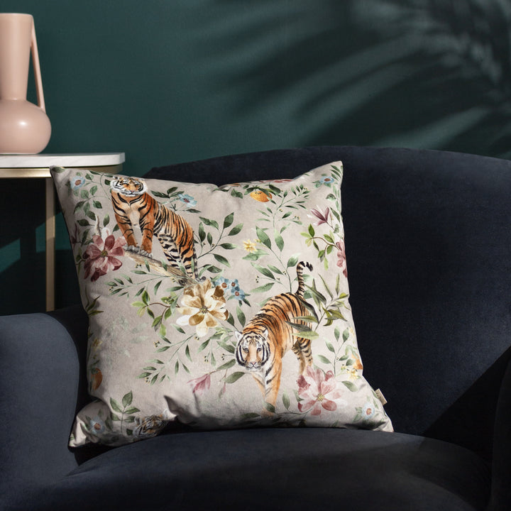 ORIENT TIGER REPEAT 43X43 CUSHION CASE TAUPE