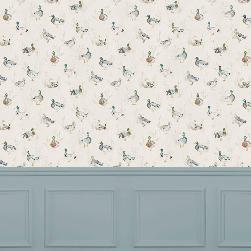 Paddling Ducks Wallpaper Linen - image 2