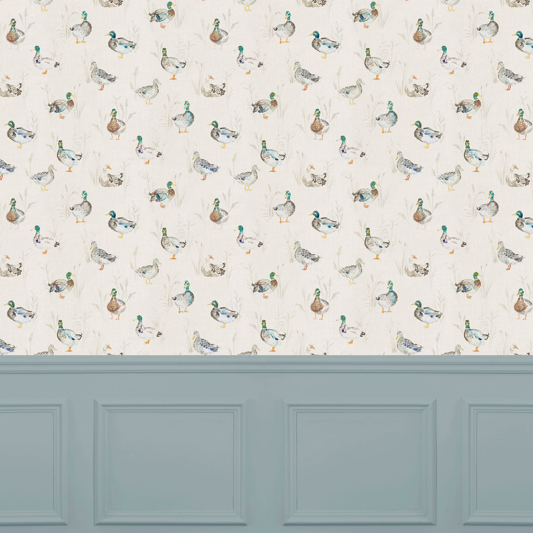 Paddling Ducks Wallpaper Linen - image 2