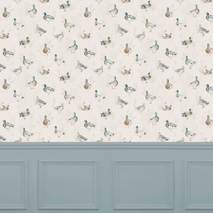 Paddling Ducks Wallpaper Linen - image 2