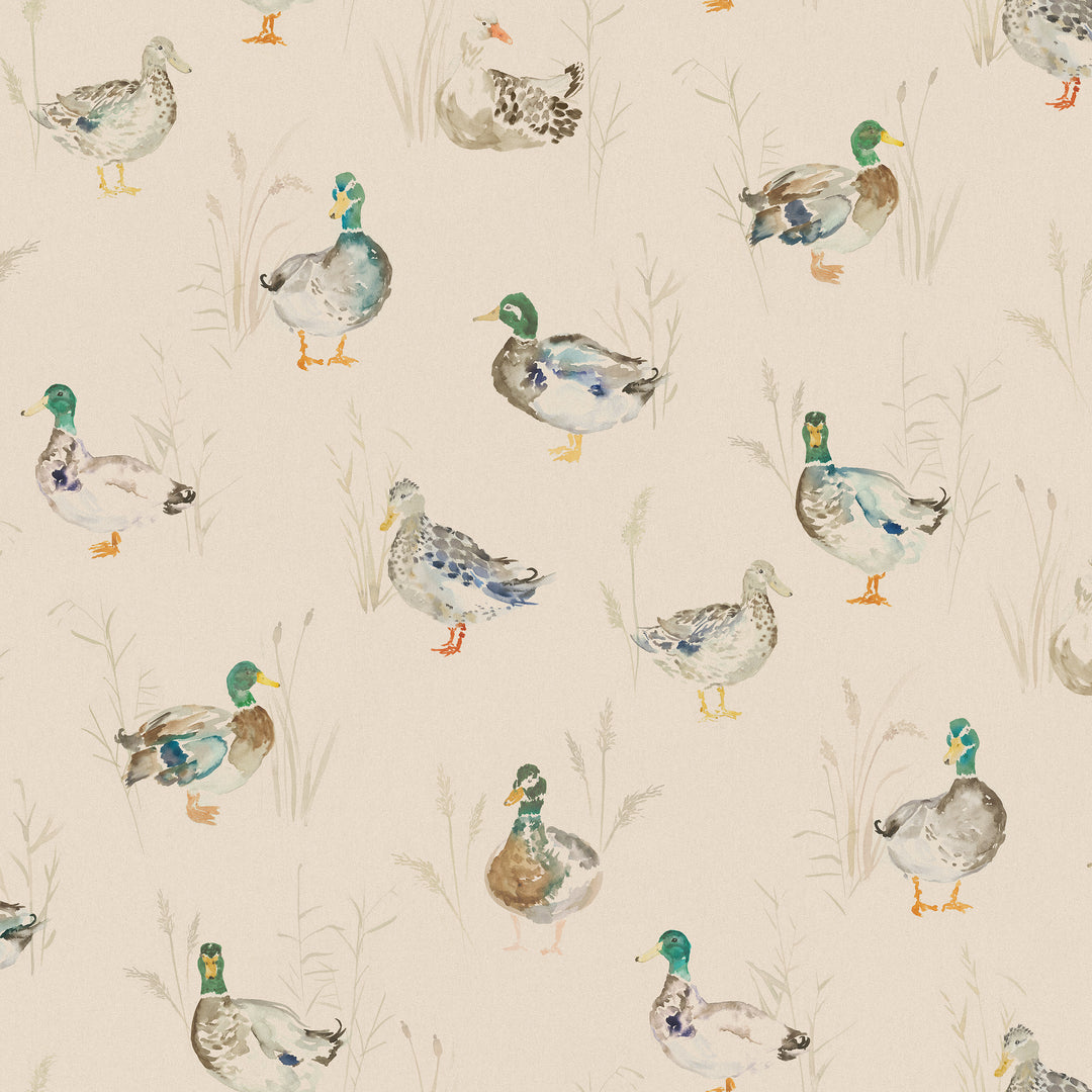 Paddling Ducks Wallpaper Linen - image 3