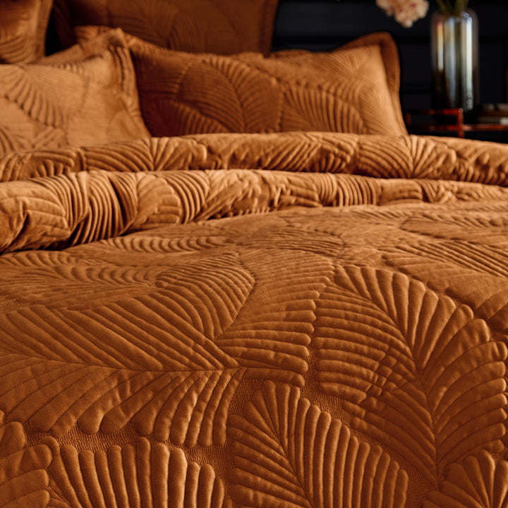 Palmeria King Size Quilted Duvet Set Rust - image 3