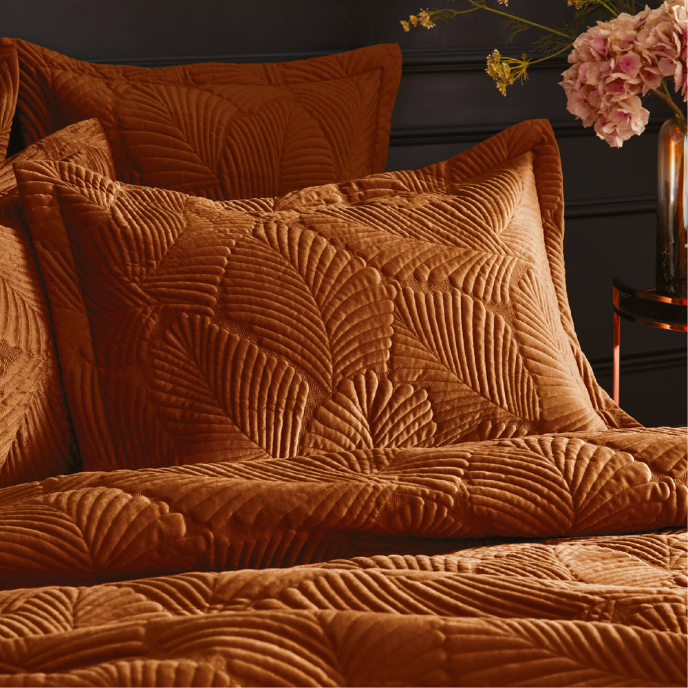 Palmeria Super King Quilted Duvet Set Rust - image 2