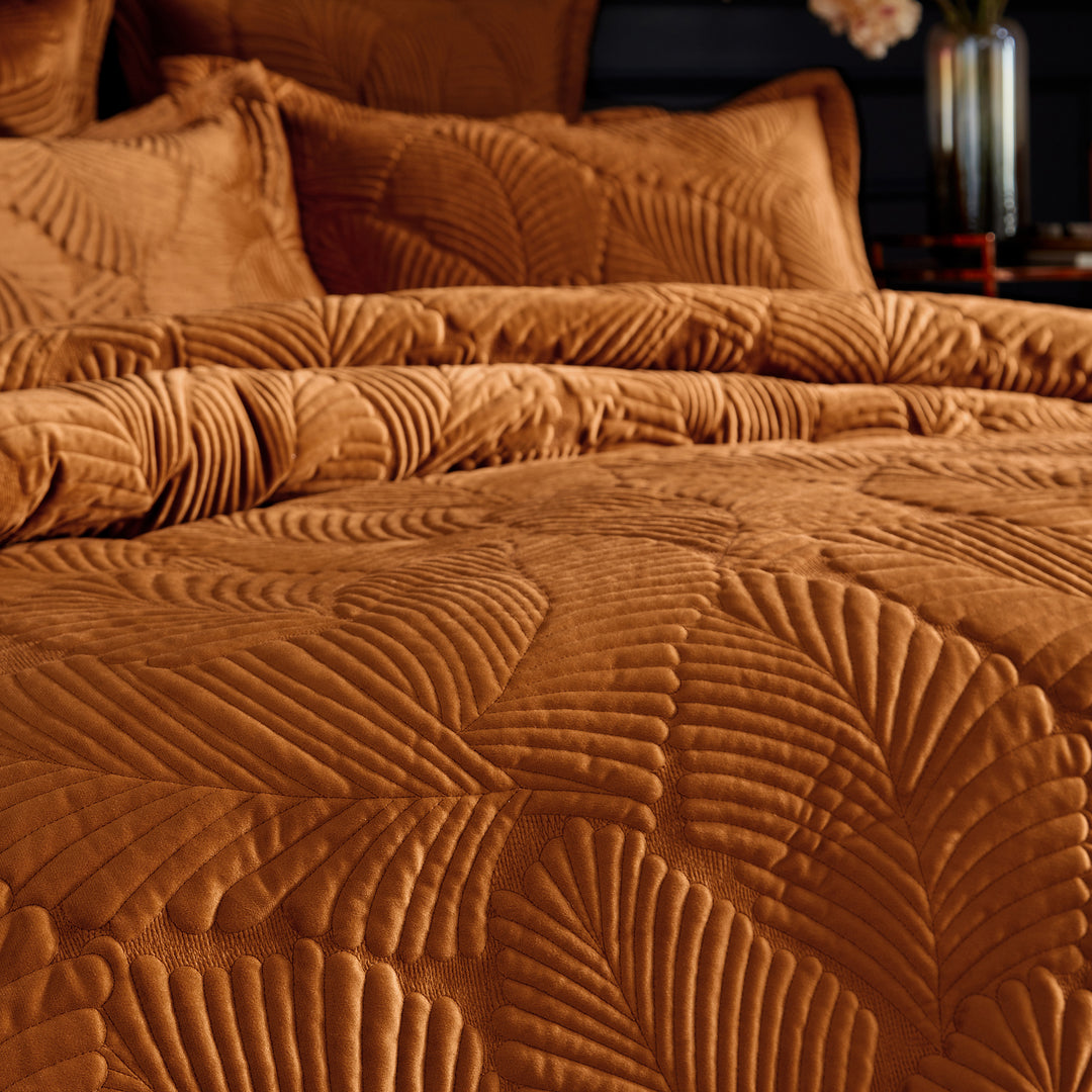 Palmeria Super King Quilted Duvet Set Rust - image 3