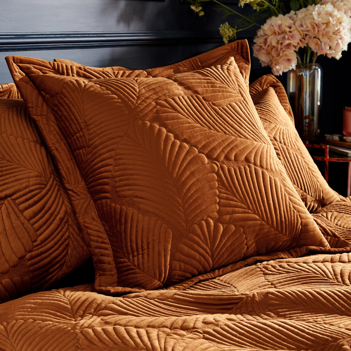Palmeria Super King Quilted Duvet Set Rust - image 4
