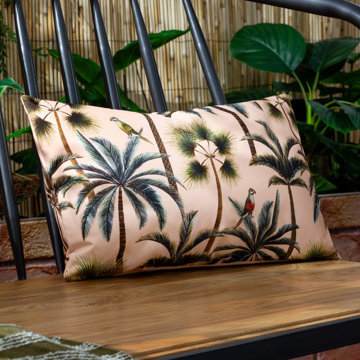 Palms 30x50 Outdoor Cushion Cover Blush