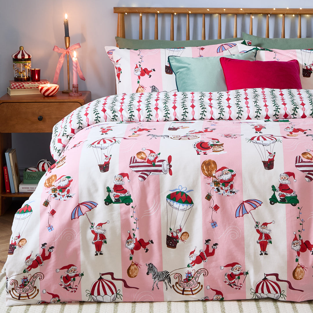 Passport To The North Pole Single Duvet Set Candy Floss/Linen - image 4