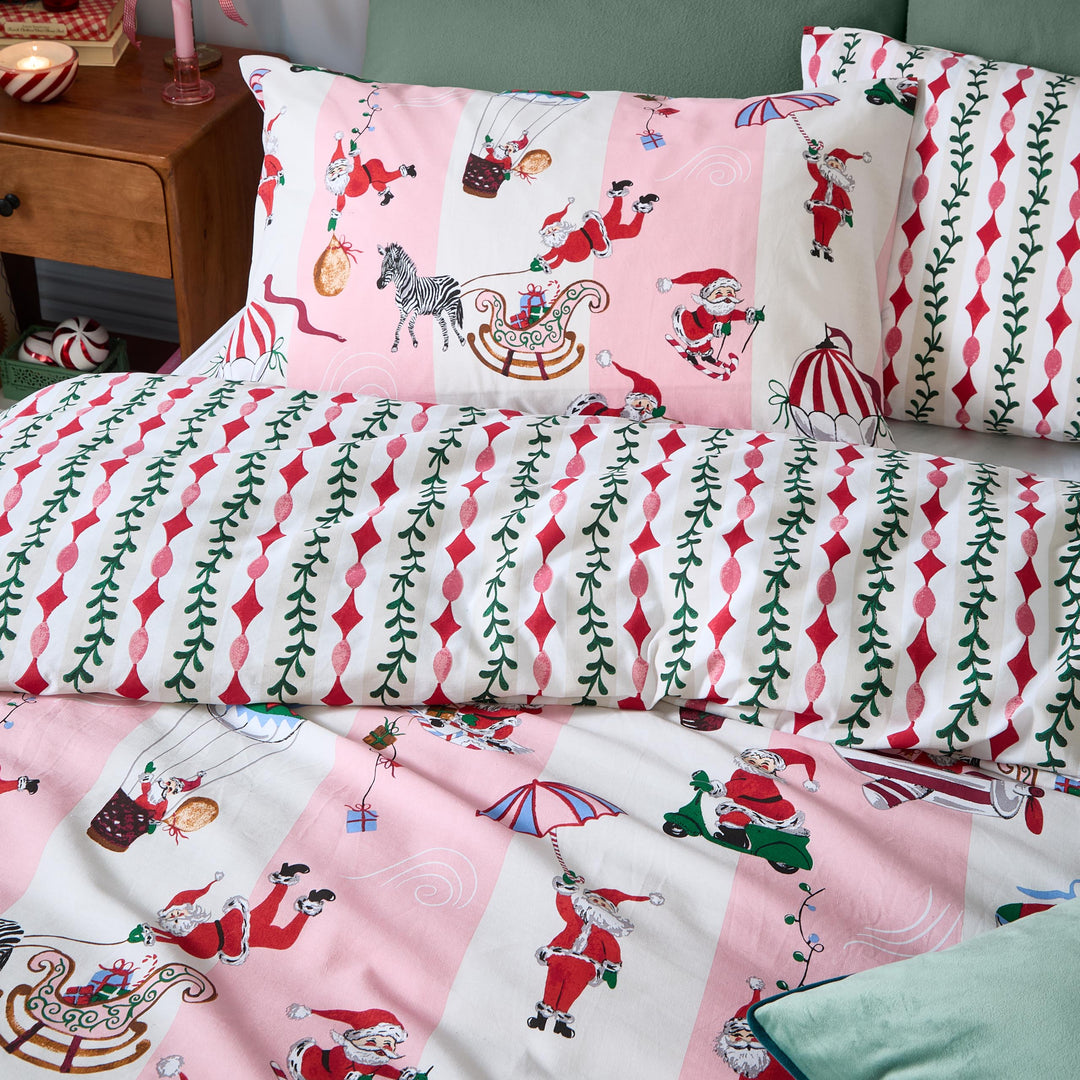 Passport To The North Pole Double Duvet Set Candy Floss/Linen - image 3