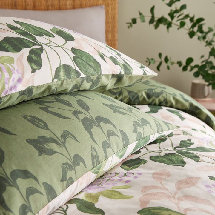 Passiflora King Size Duvet Set Peach/Vine Green - image 3