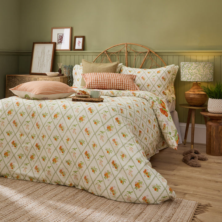 PEACH HARVEST SUPER KING DUVET SET ORANGE