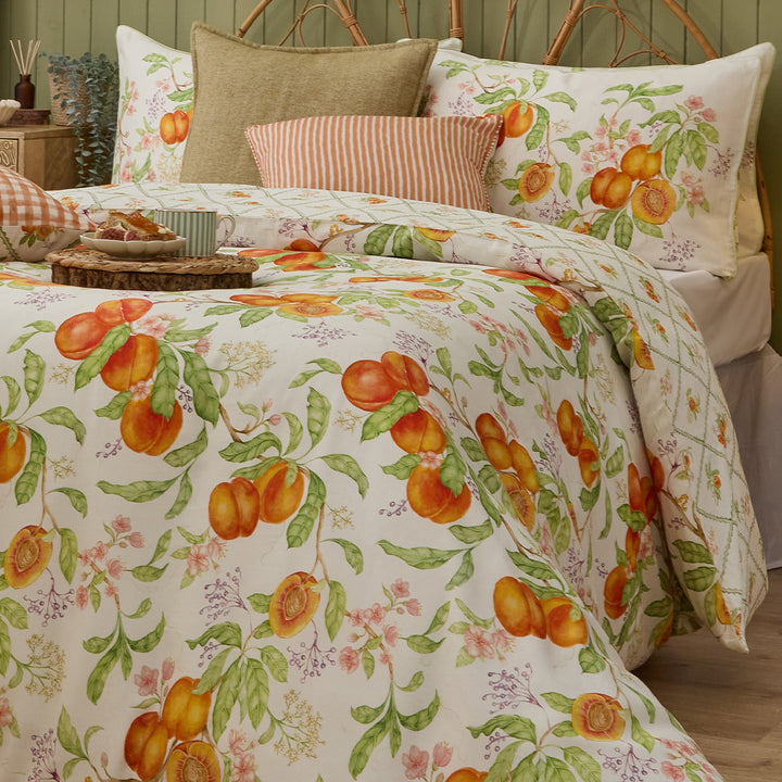 PEACH HARVEST SUPER KING DUVET SET ORANGE