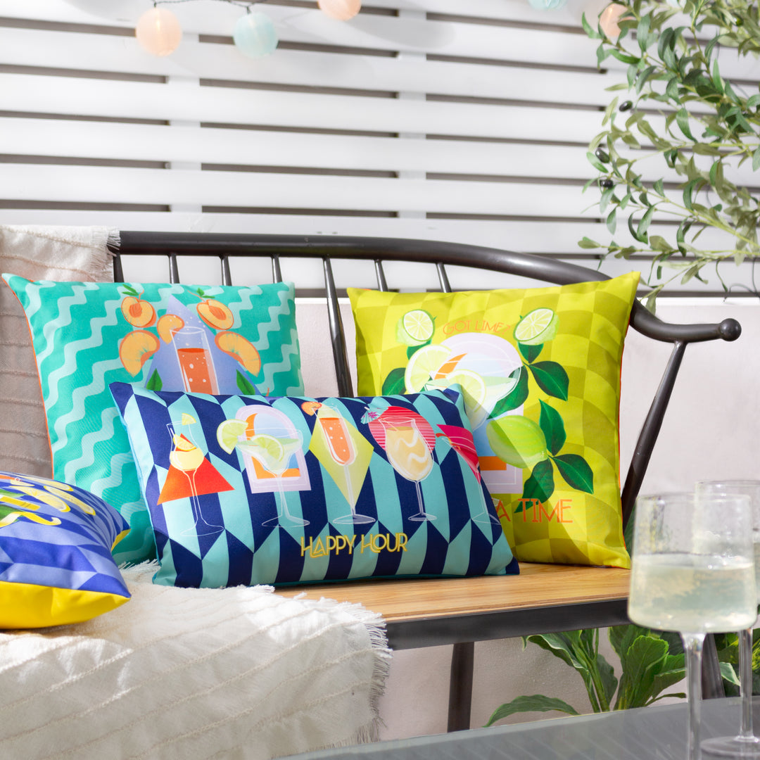 Peachy 43x43 Outdoor Cushion Case Aqua - image 5