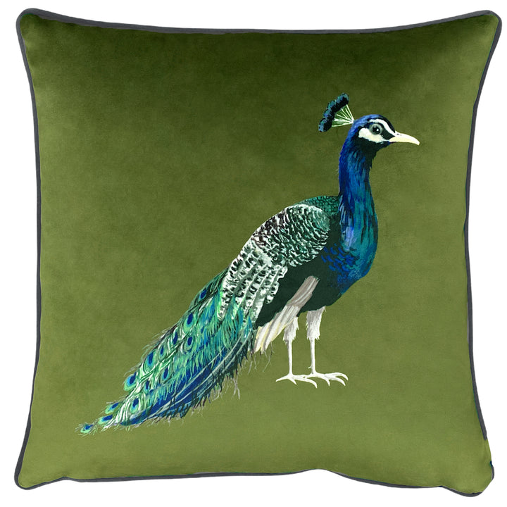 PEACOCK 43X43 CUSHION CASE OLIVE