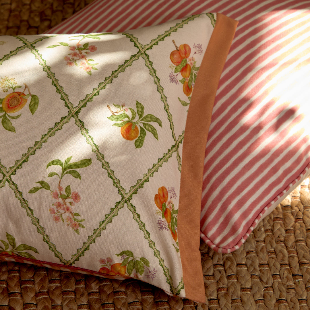 PEACH TRELLIS 40X60 OUTDOOR CUSHION CASE ORANGE