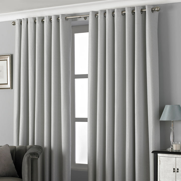 Pendleton 168x137 Ring Top Curtains Silver