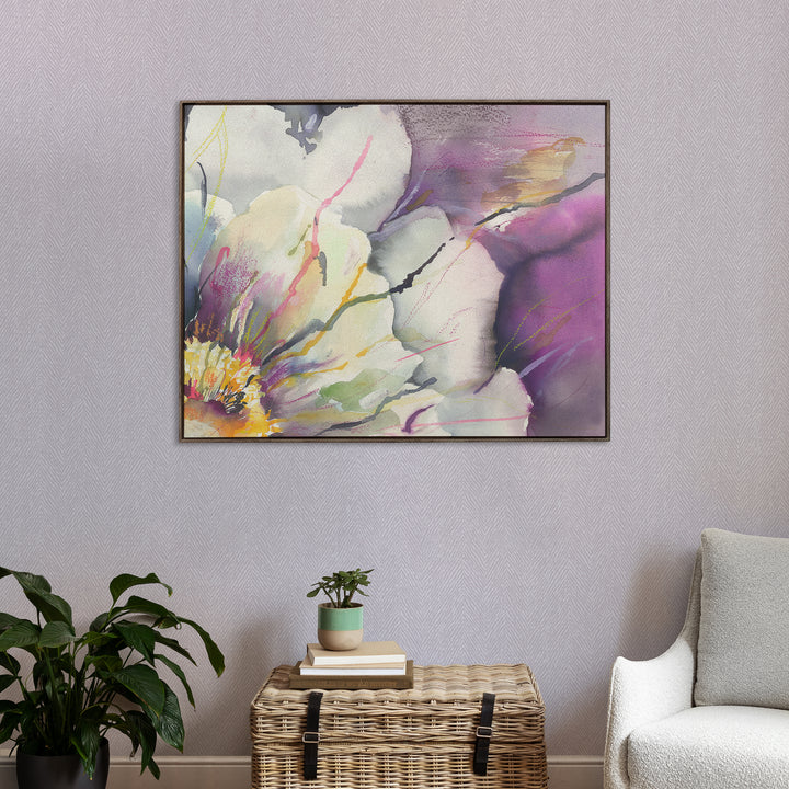 FRAMED CANVAS STONE PEONIA VIOLET 143X114