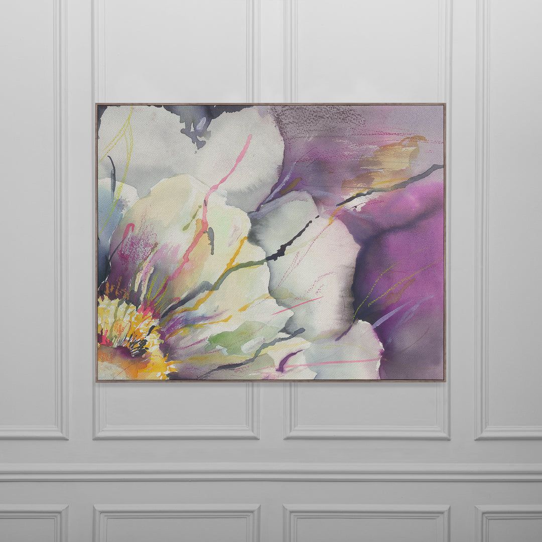 FRAMED CANVAS STONE PEONIA VIOLET 143X114