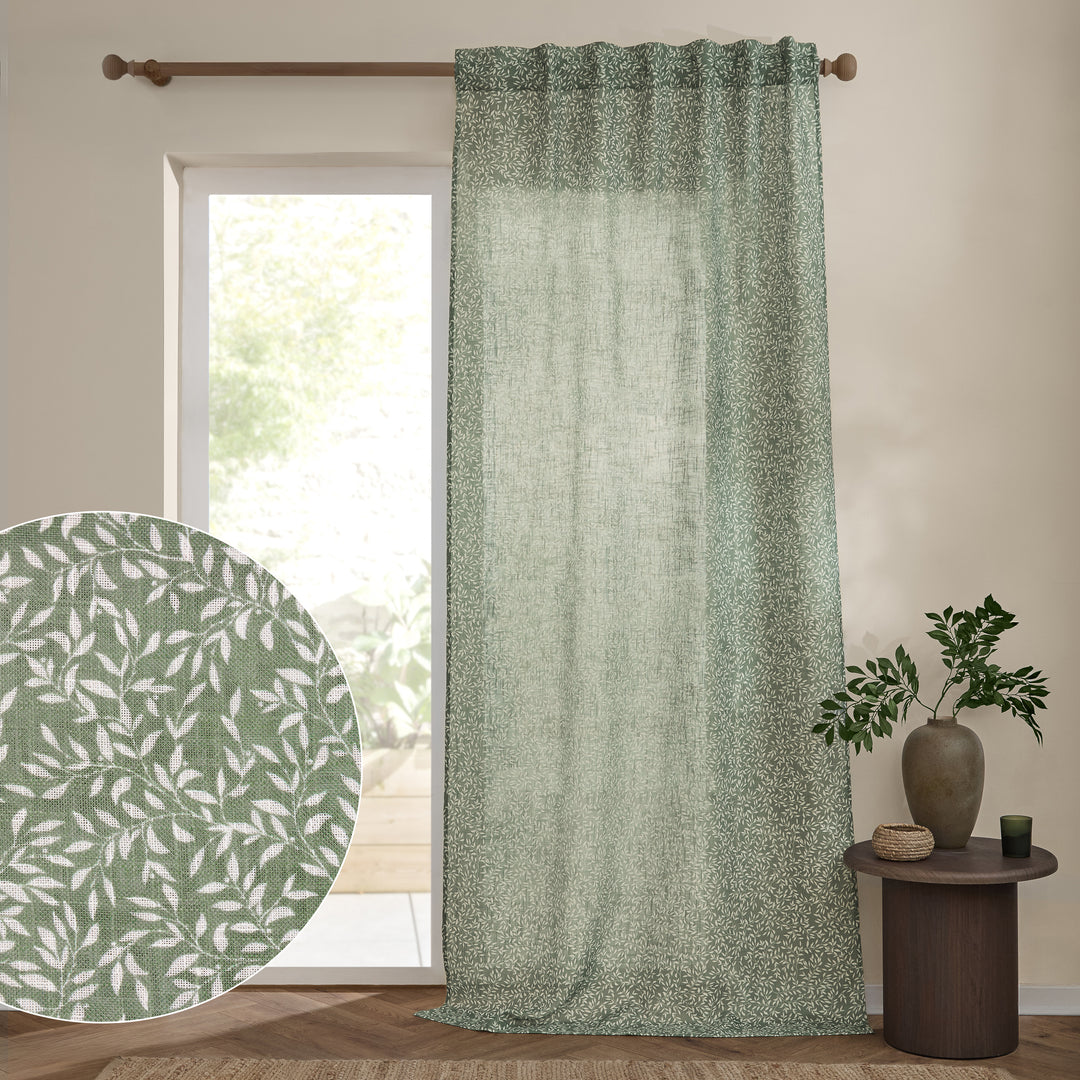 Perrie Leaf 140x250 Panel Curtains Forest