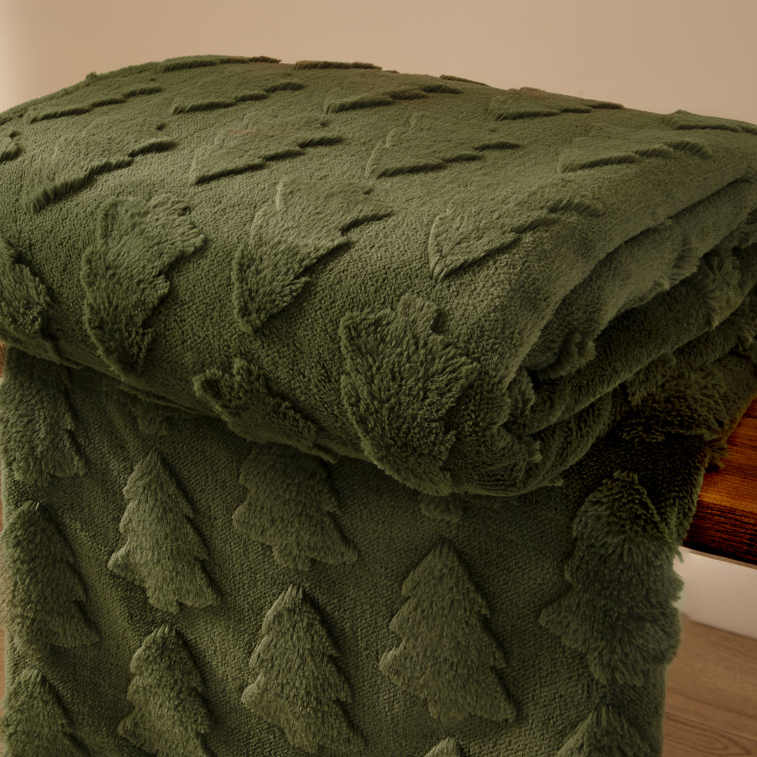 Pines Fur 150x200 Throw Forest Green - image 3