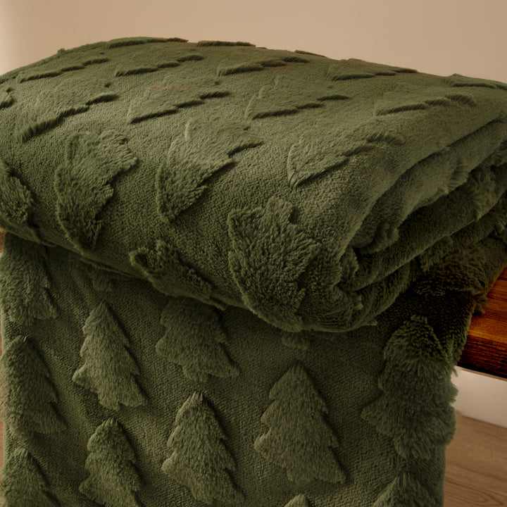 Pines Fur 150x200 Throw Forest Green - image 3