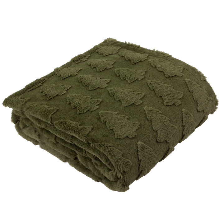 Pines Fur 150x200 Throw Forest Green - image 4