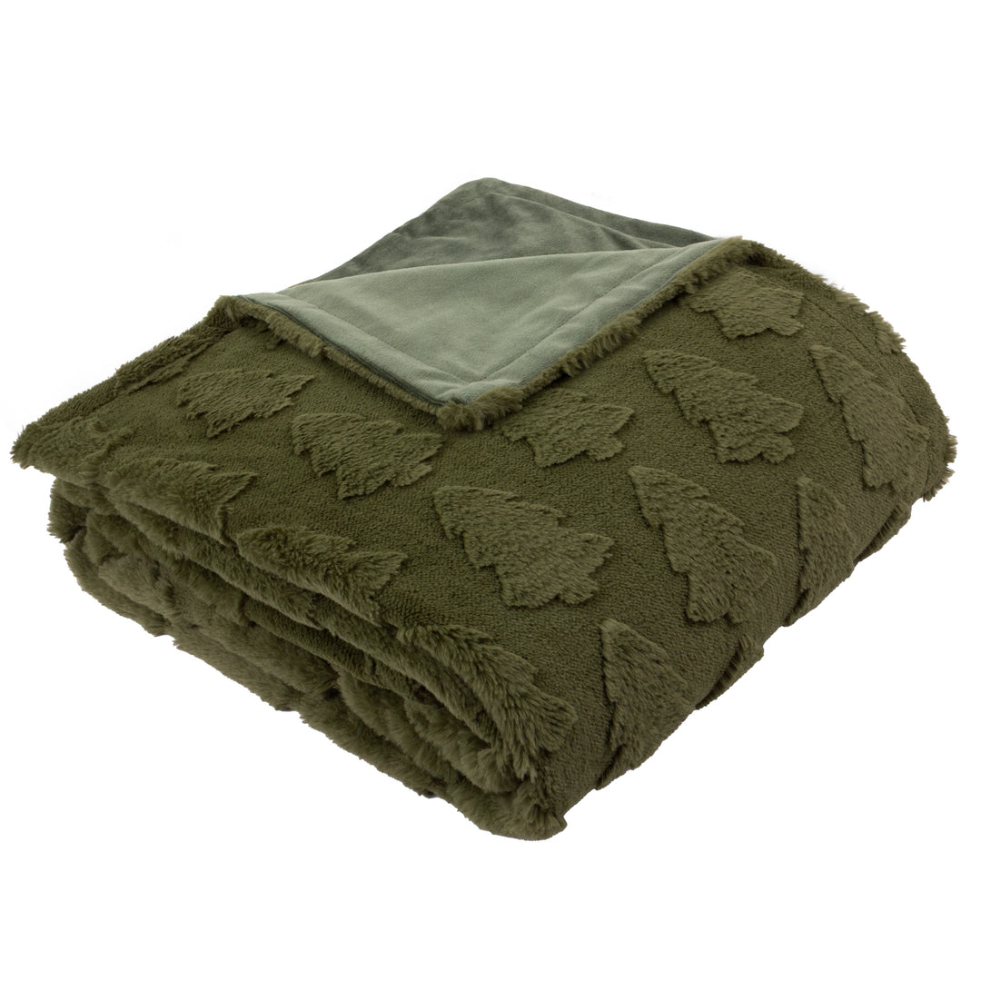 Pines Fur 150x200 Throw Forest Green - image 5