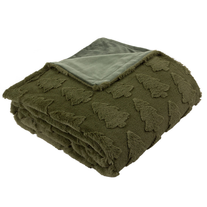 Pines Fur 150x200 Throw Forest Green - image 5