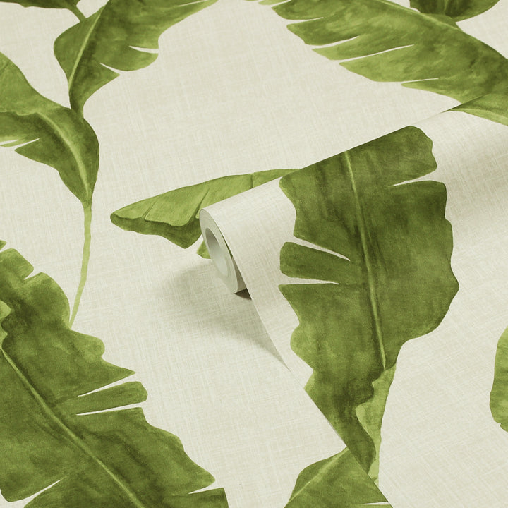PLANTAIN WALLPAPER NATURAL/GREEN