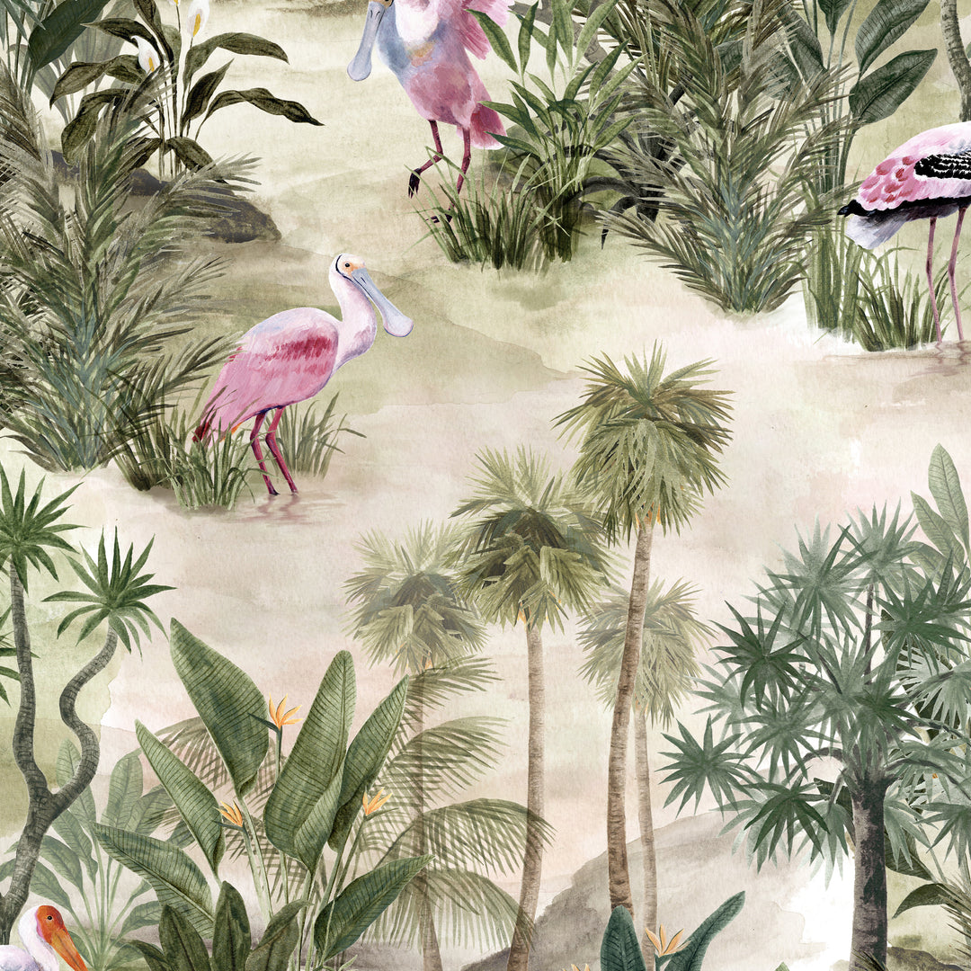 Platalea Wallpaper Natural Sample