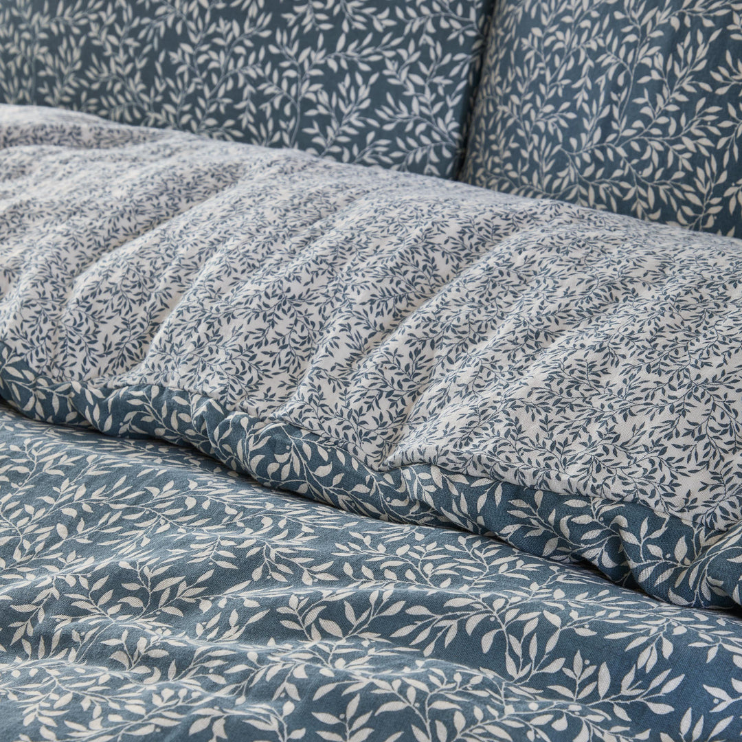 Perrie Leaf Single Duvet Set Denim - image 5