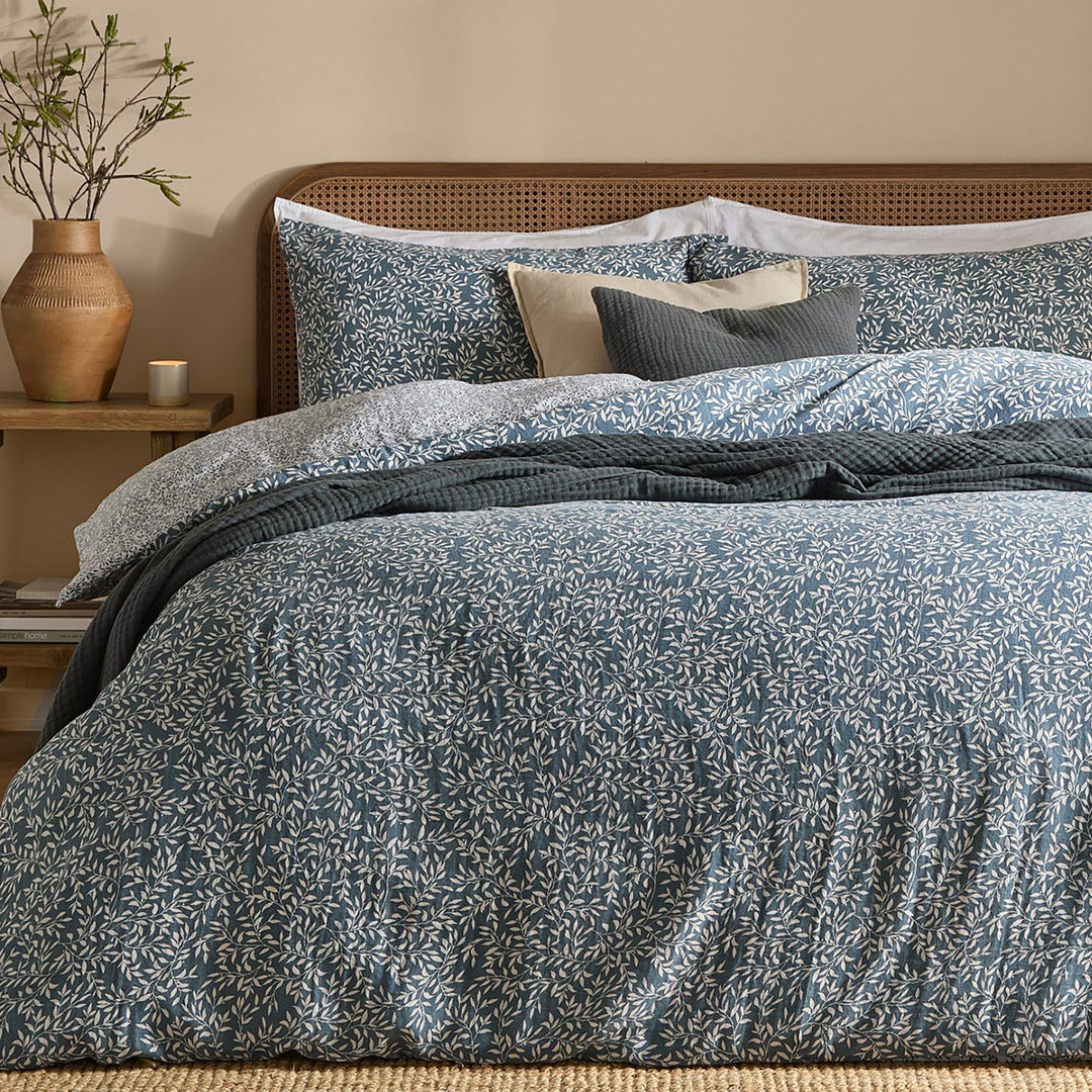 Perrie Leaf Double Duvet Set Denim - image 2