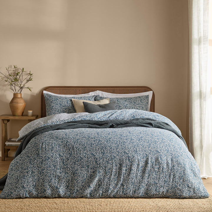 Perrie Leaf Double Duvet Set Denim - image 3