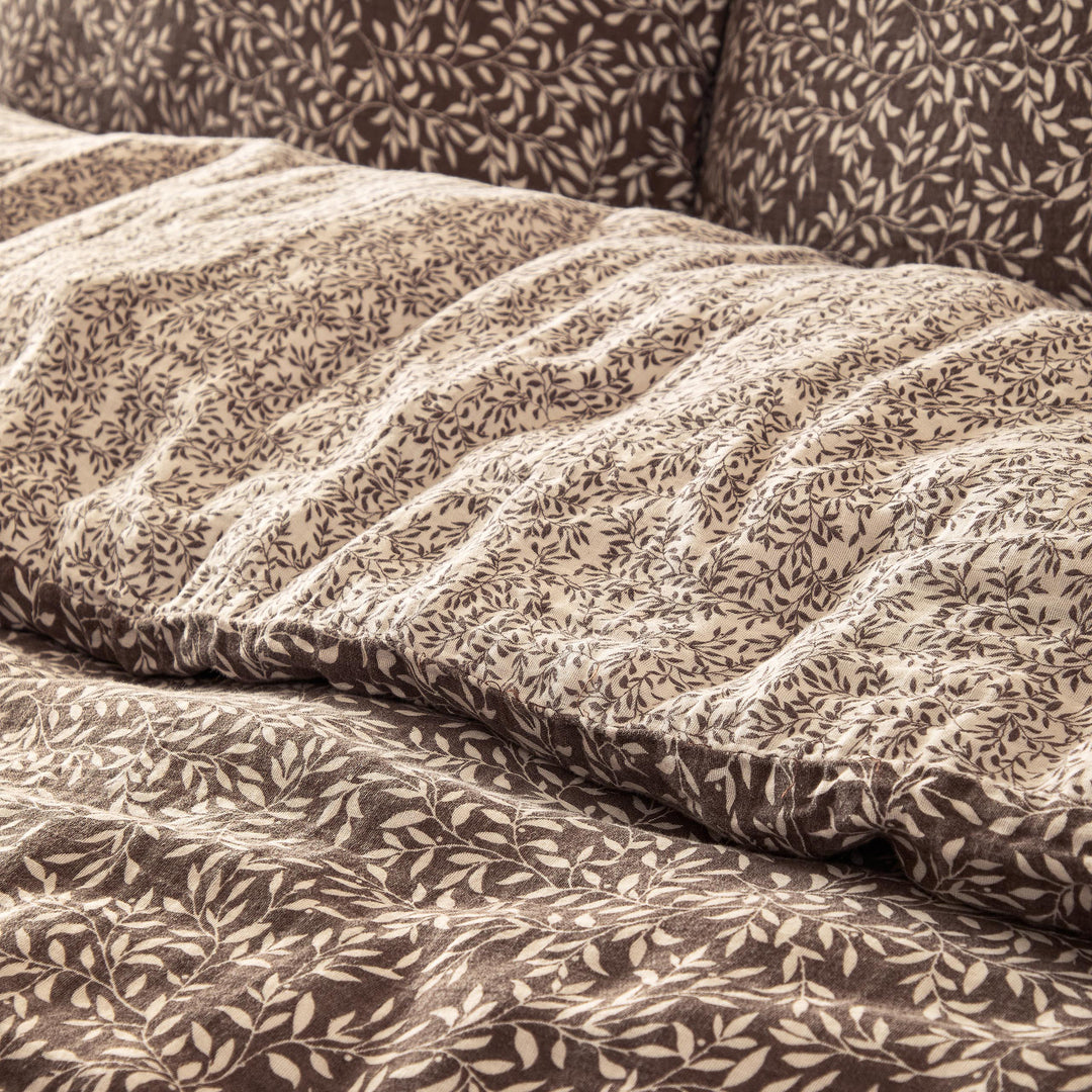 Perrie Leaf King Duvet Set Chocolate - image 5