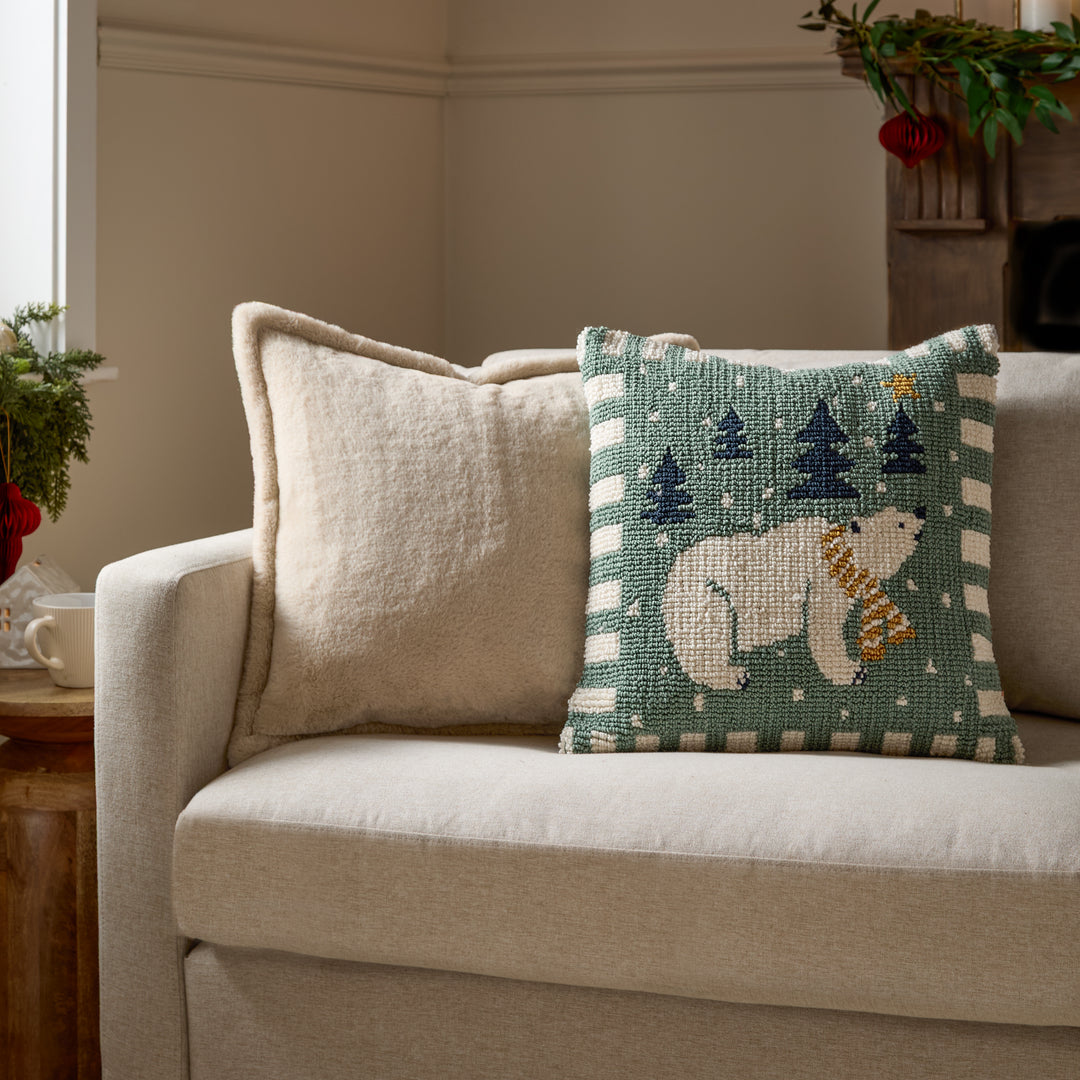 Polar Bear 45x45 Cushion Case Frosty Blue - image 6
