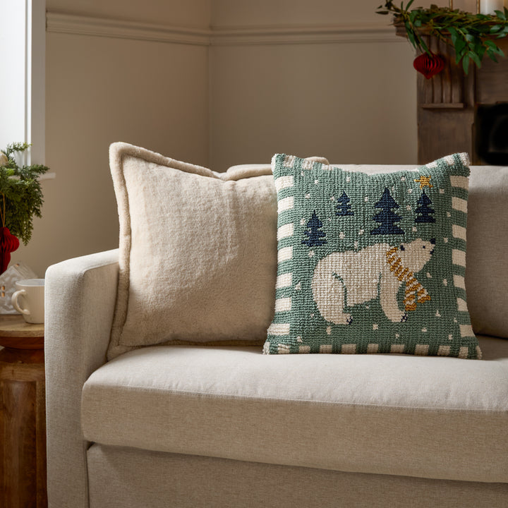Polar Bear 45x45 Cushion Case Frosty Blue - image 6