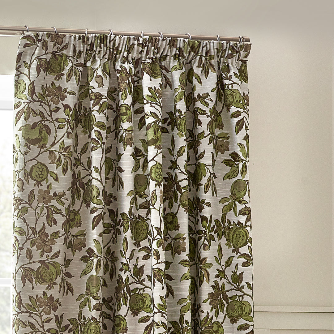 POMEGRANATE 167X228 PENCIL PLEAT CURTAINS GREEN