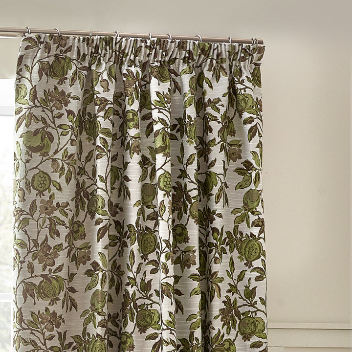 POMEGRANATE 167X228 PENCIL PLEAT CURTAINS GREEN