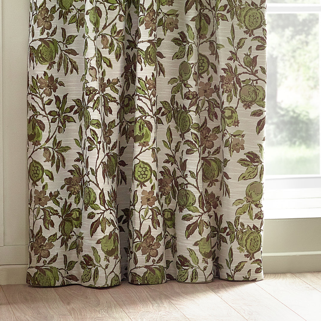 POMEGRANATE 167X228 PENCIL PLEAT CURTAINS GREEN