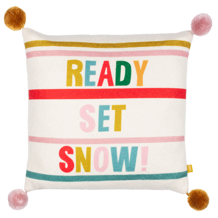 POM-POMS READY SET SNOW 43X43 CUSHION CASE MULTI