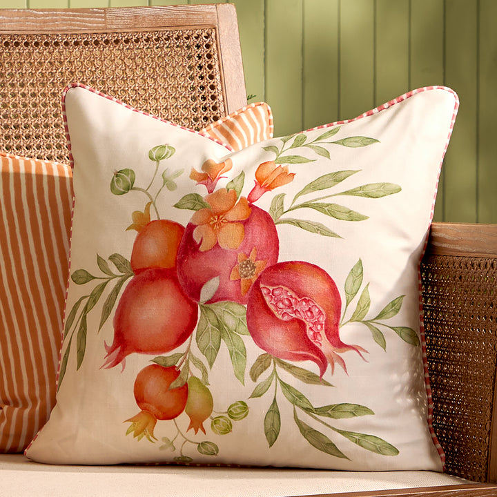 POMEGRANATE TRELLIS 43X43 OUTDOOR CUSHION CASE RED